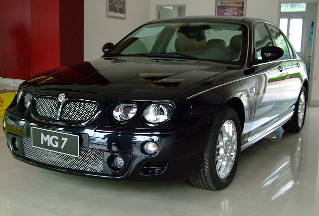 Автомобиль MG Cars модель MG7. В настоящее время эта марка принадлежит китайской автомобильной компании Nanjing Automobile.