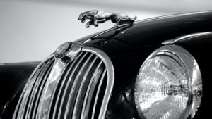 jaguar emblem on black car